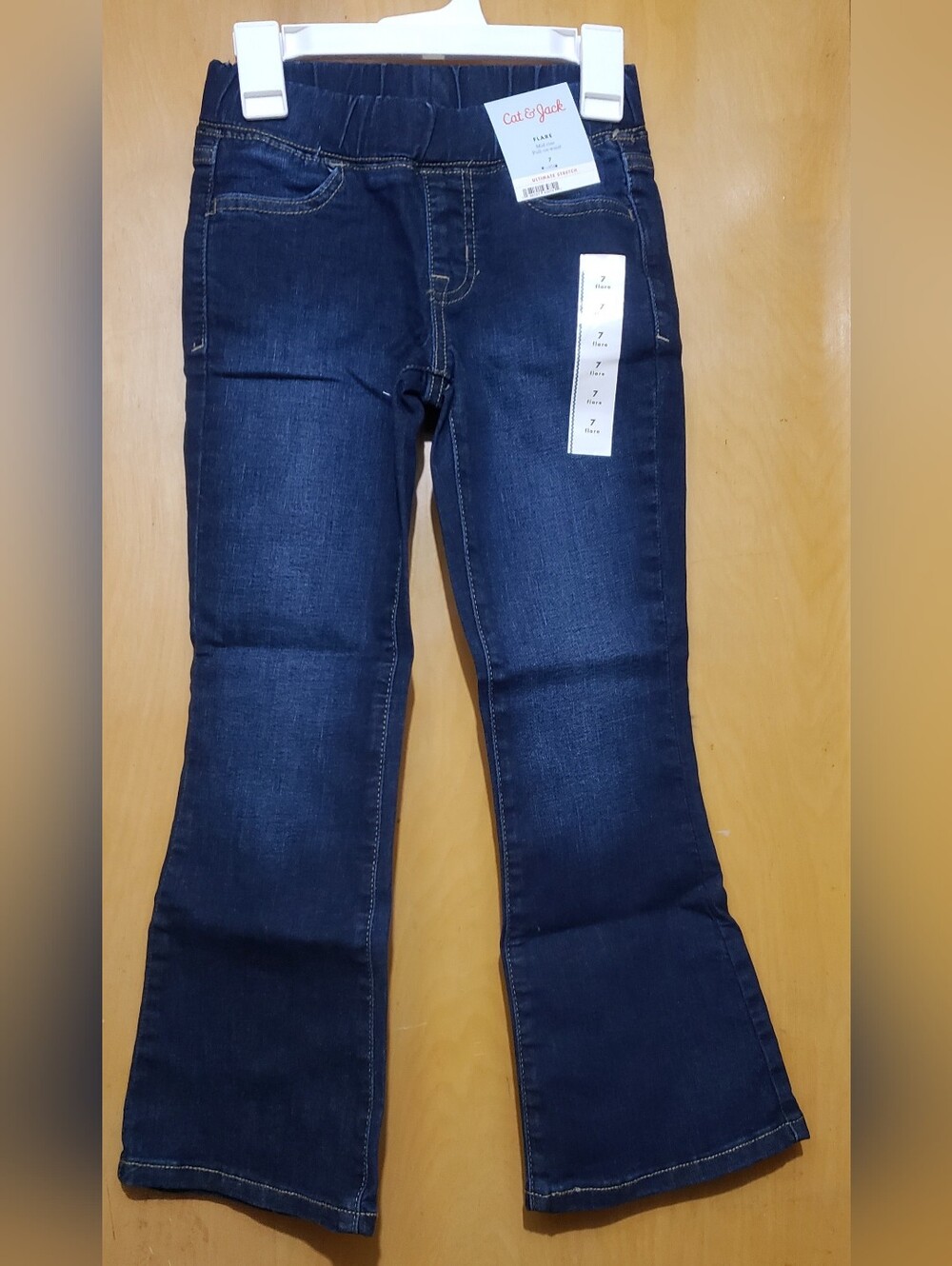Cat & Jack Dark Blue Flare Jeans with Elastic Waistband